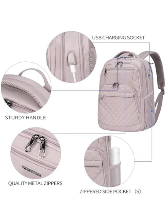 17 in Laptop Backpack USB Charging Travel Business College RFID Water Resistant main image 5